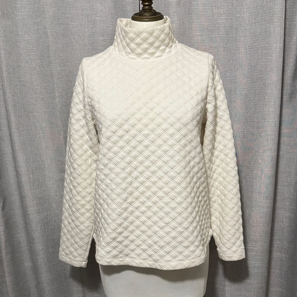 NWT J Crew Quilted Pullover Top-Sz XS-Cream-Lightweight